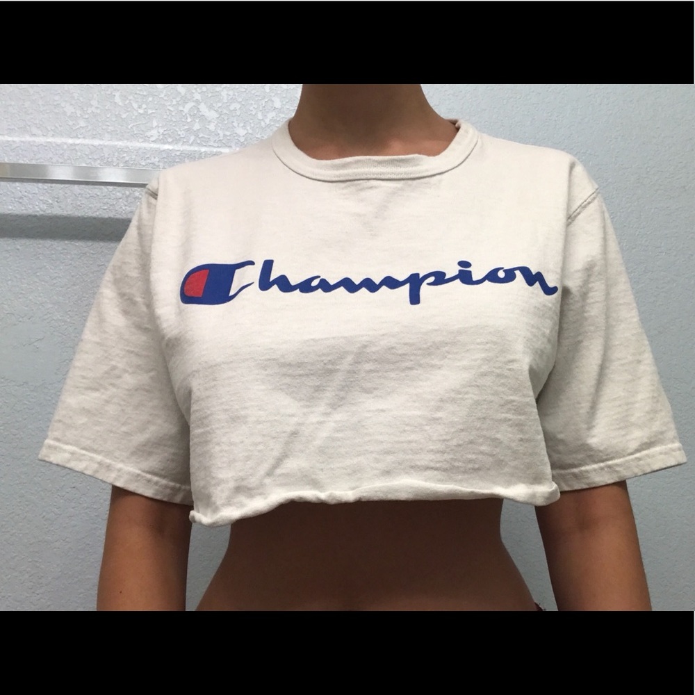 White Cropped Champion T-Shirt